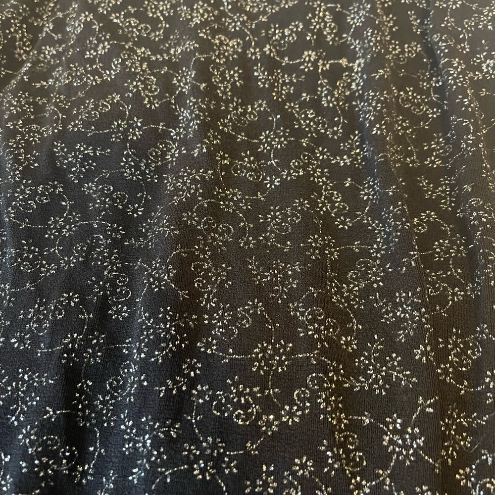 Black dress with silver flowers - Picture 2 of 3